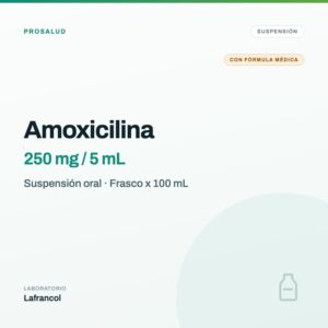 Amoxicilina Lafrancol Suspensión 250 mg/5 mL Frasco x 100 mL