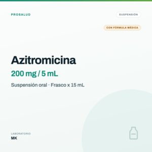 Azitromicina MK Suspensión 200 mg/5 mL Frasco x 15 mL