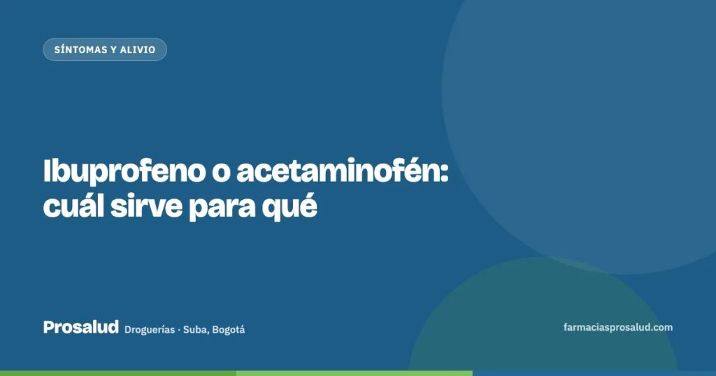 Ibuprofeno o acetaminofén: cuál sirve para qué — Droguerías Prosalud, Suba, Bogotá